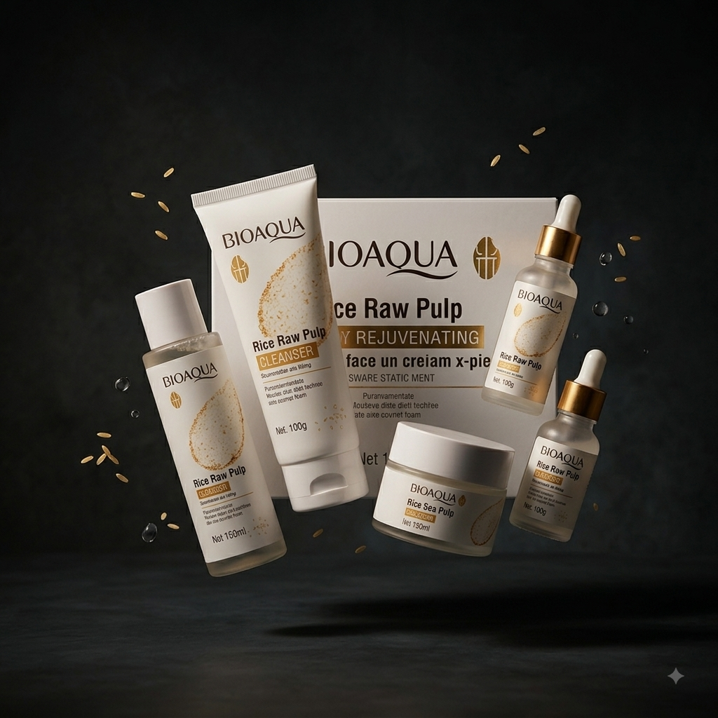 KIt facial de arroz Bioaqua: Hidratación profunda para una piel radiante y suave.