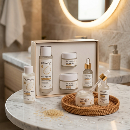 KIt facial de arroz Bioaqua: Hidratación profunda para una piel radiante y suave.